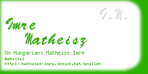 imre matheisz business card